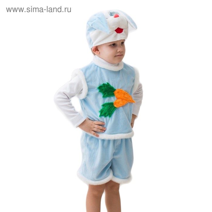 фото Карнавальный костюм "зайчик", шапка, безрукавка, шорты, рост 104-116 см бока