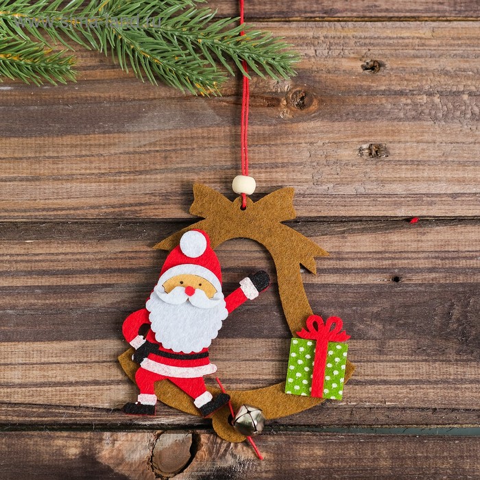 Набор для создания подвесной ёлочной игрушки из фетра «Дед Мороз и колокольчик» набор для создания подвесной ёлочной игрушки из фетра дед мороз и звезда