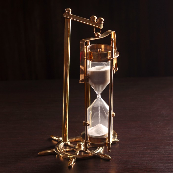 Песочные часы "Подвесные и компас" латунь (5 мин) 15х15х26 см