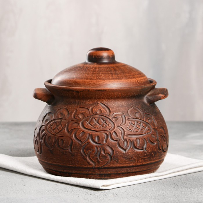 Горшок духовой Кастрюля Польская, резка, 2 л