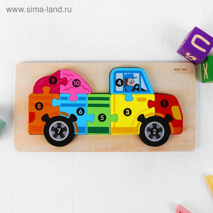 

Пазлы по цифрам объёмные «Машина» 1,5×30×15 см