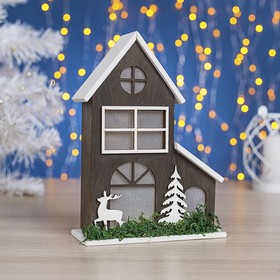 

Фигура дерев. "Домик в лесу", 19х14х5 см, AАА*2 (не в компл.), 4 LED, Т/БЕЛЫЙ