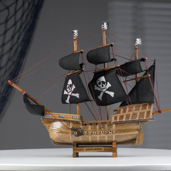 Корабль «Уида», 33х8х29 см, пиратский, черные паруса корабль аризона 24 6 22см пиратский черные паруса