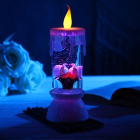 Светодиодная фигура «Свеча с голубями», 10 × 26 × 10 см, батарейки ААх3 (не в комплекте), свечение мульти (RGB) Ош