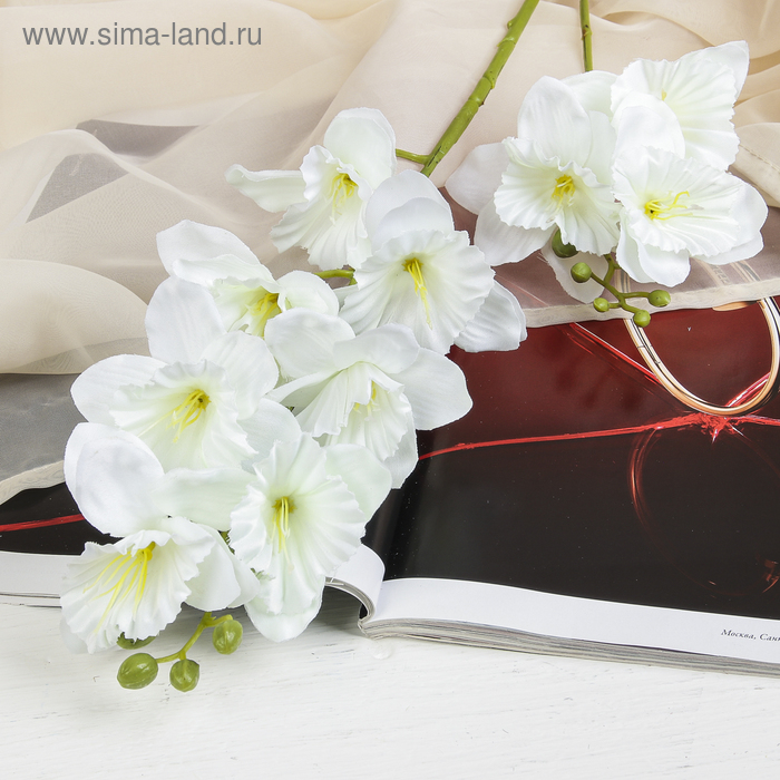 

Цветы искусственные "Дельфиниум волнистый" 7,5х82 см, белый