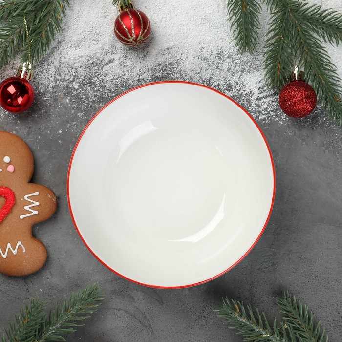 

Салатник фарфоровый Доляна «Счастливого Нового Года», 500 мл, d=15,2 см, цвет белый