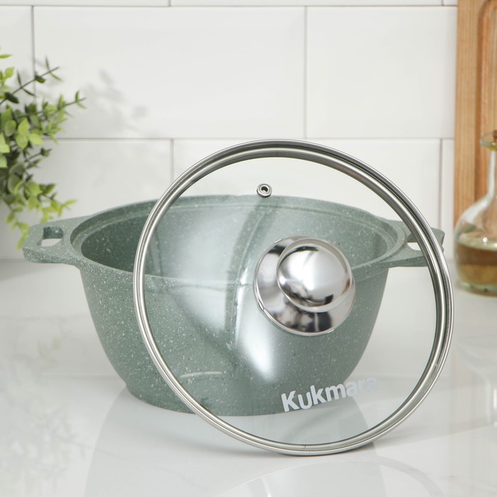 

Кастрюля, 2 л, стеклянная крышка, антипригарное покрытие, цвет фисташковый мрамор