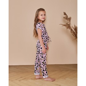 

Комбинезон для девочки MINAKU "Леопард", рост 92 см, цвет розовый леопард