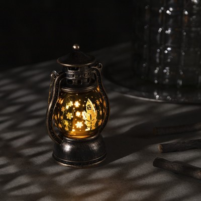 Фигура световая "Фонарь Дед мороз", 12х6х8 см, от батареек (в компл.), Т-БЕЛЫЙ