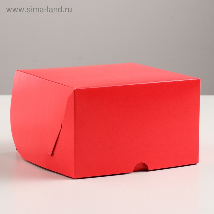 

Упаковка для капкейков на 4 шт, без окна, алая, 16 х 16 х 10 см