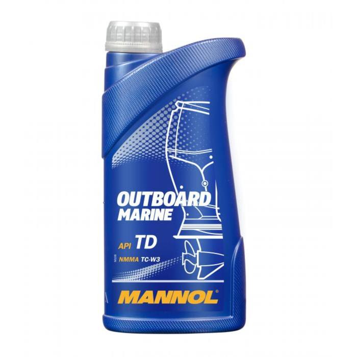 Масло моторное MANNOL 2T п/с Outboard Marine, 1 л масло моторное motul suzuki marine 2t 1 л 106105