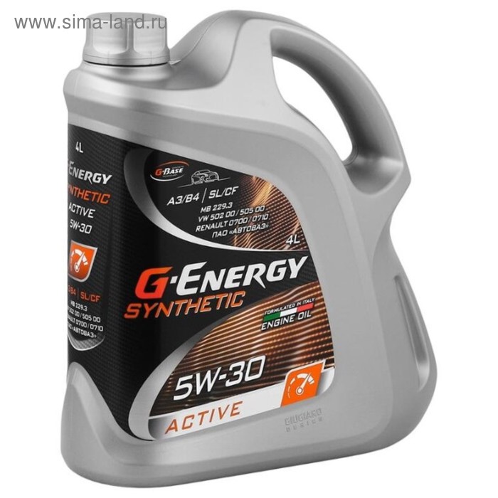 Масло моторное G-Energy Synthetic Active 5W-30, 4 л масло моторное g energy synthetic fareast 5w 30 1л