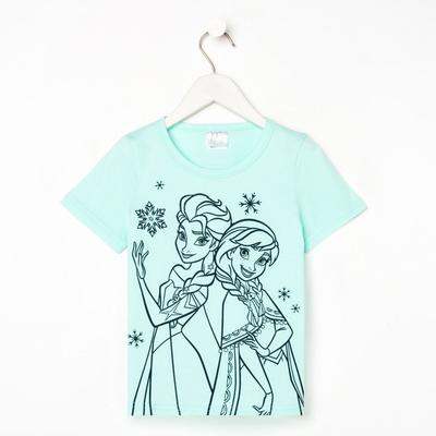 Футболка Disney "Холодное сердце", рост 86-92 (28), бирюзовый