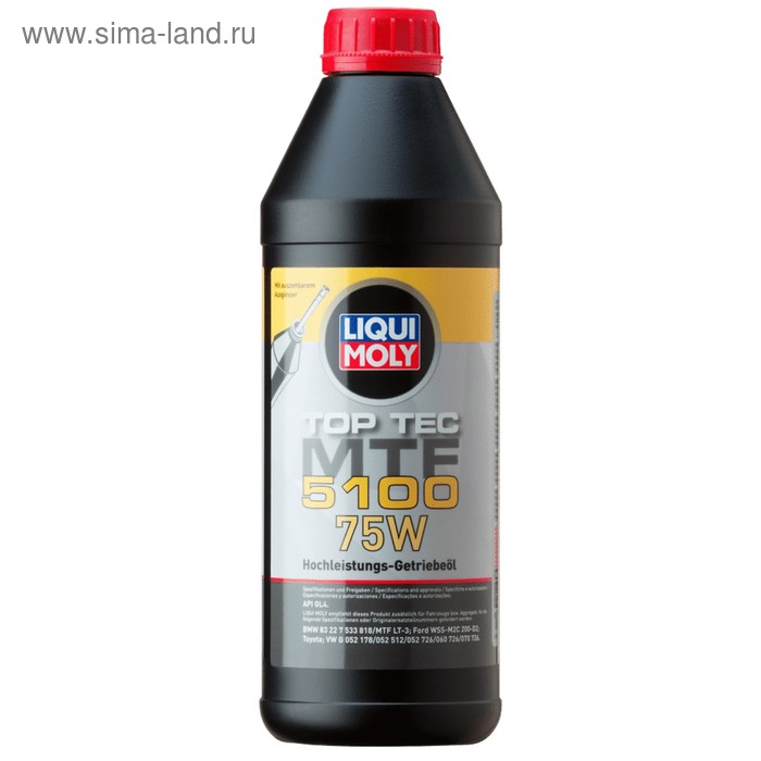 фото Трансмиссионное масло liqui moly, 75w, "top tec mtf5100", 1 л liquimoly