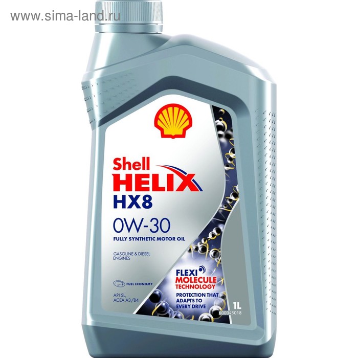 фото Моторное масло shell helix, 0w-30, hx8, 550050027, 1 л
