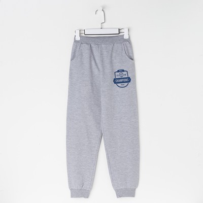 Трико для мальчиков Champions, цвет светло-серый меланж/начес принт, рост 140 см