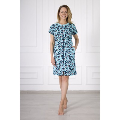 Халат женский на молнии, цвет бирюзовый, размер 42