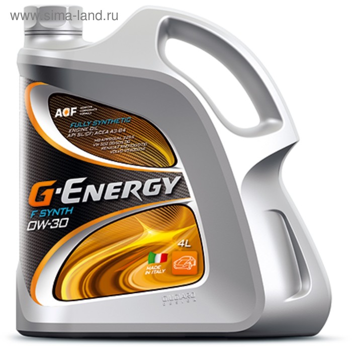 Масло моторное Газпромнефть, 0W30, G-Energy, F Synth, 4 л g energy моторное масло g energy f synth ec 5w 30 4 л