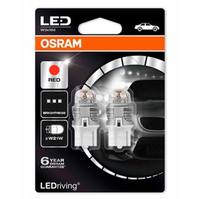 

Лампа светодиодная OSRAM 12 В, W21W, 1,5 Вт, Red LEDriving premium, набор 2 шт