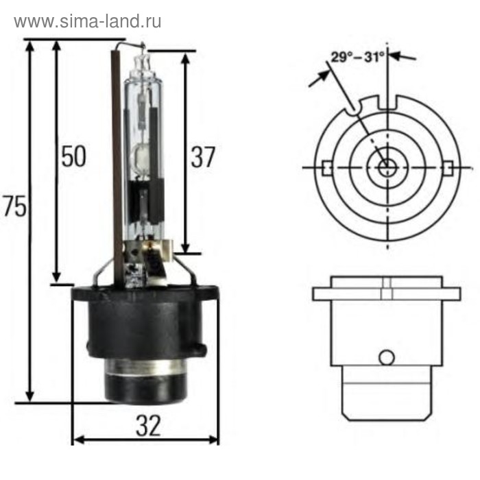 фото Лампа ксеноновая hella xenon +30% d2r, 4300k, 35 вт, 8gs 007 001-241