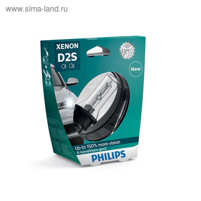 фото Лампа ксеноновая philips x-tremevision d2s, 4800k, 35 вт, 85122xv2s1