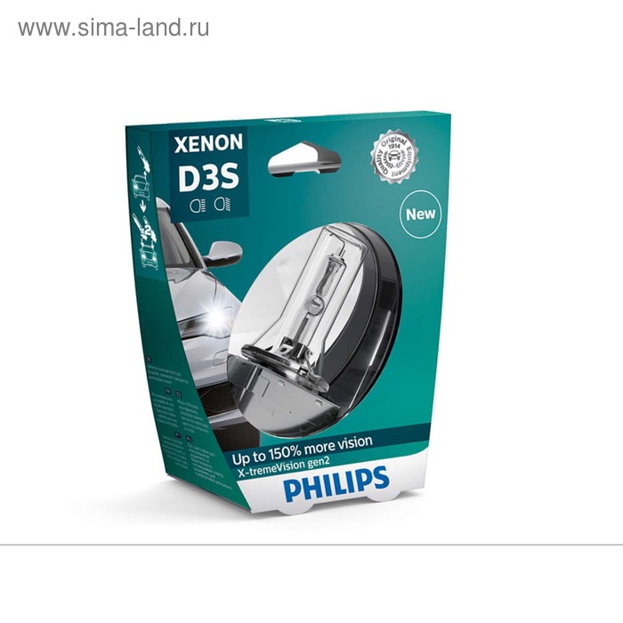 

Лампа ксеноновая Philips X-tremeVision D3S, 4800K, 35 Вт, 42403XV2S1