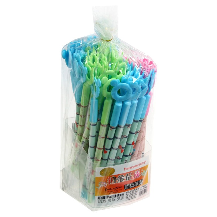 

Ручка шариковая, корпус МИКС с рисунком, "Зверушки", стержень синий, линия 0,5 мм