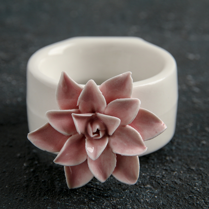Кольцо для салфеток «Цветок», 5,5×4,5×6,5 см, цвет розовый