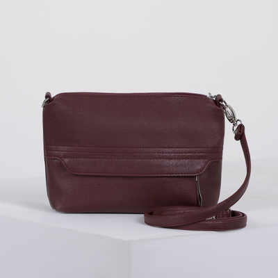 Сумка жен 844, 26*3*16, отд на молнии, 2 н/кармана, длин ремень, бордо