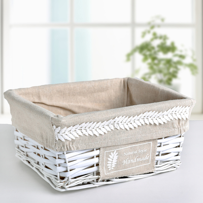 Корзина для хранения "Нейчуралс" 25,5х21,5х12,5 см, цвет белый