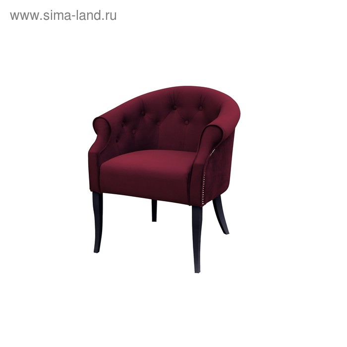 Кресло «Милан», ткань велюр, молдинг никель, опоры массив венге, цвет берри кресло милан ткань велюр молдинг никель опоры массив венге цвет грей