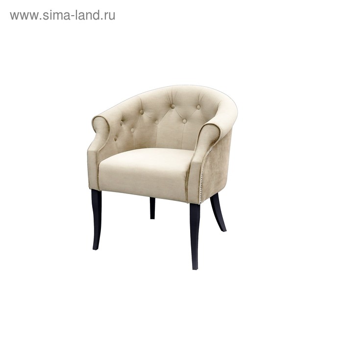 Кресло «Милан», ткань велюр, молдинг никель, опоры массив венге, цвет боне кресло милан ткань велюр молдинг никель опоры массив венге цвет грей