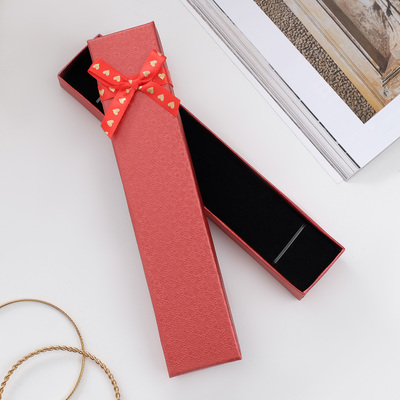 Коробочка подарочная под браслет/цепочку/часы "Влюбленность", 21*4см, цвет ярко-розовый