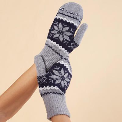 Варежки женские MINAKU "Скандинавия" р.21, цв.серый