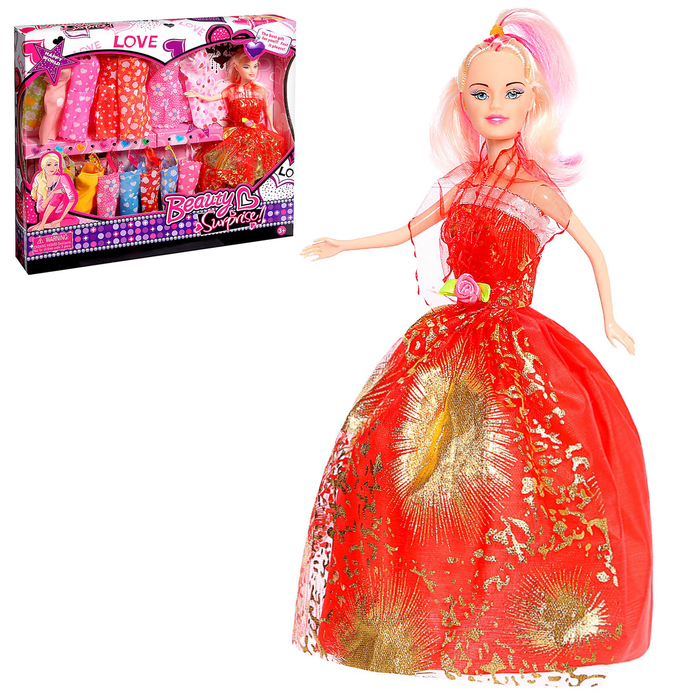 кукла модель рита с малышкой с набором платьев микс Кукла-модель «Лида» с набором платьев, МИКС