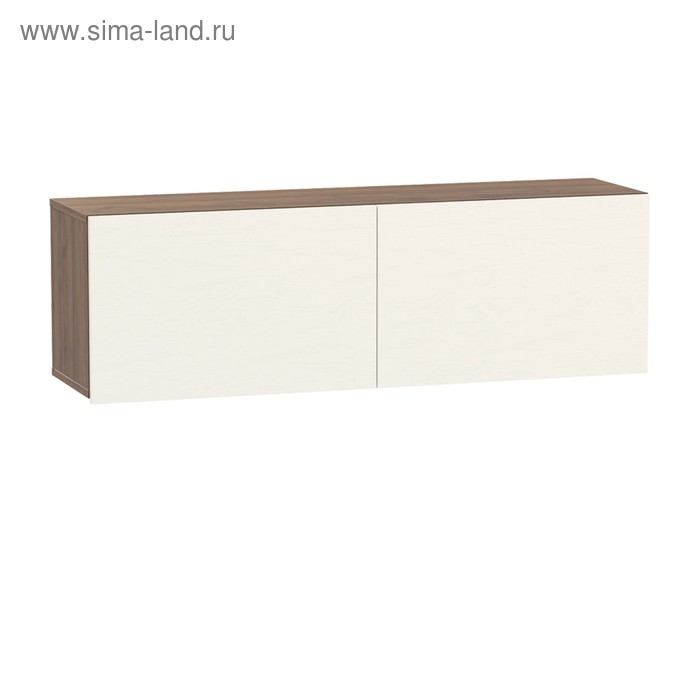 Шкаф навесной Гринвич 08.117 2 двери, 1200х319х366, Орех селект каминный/Белый премиум