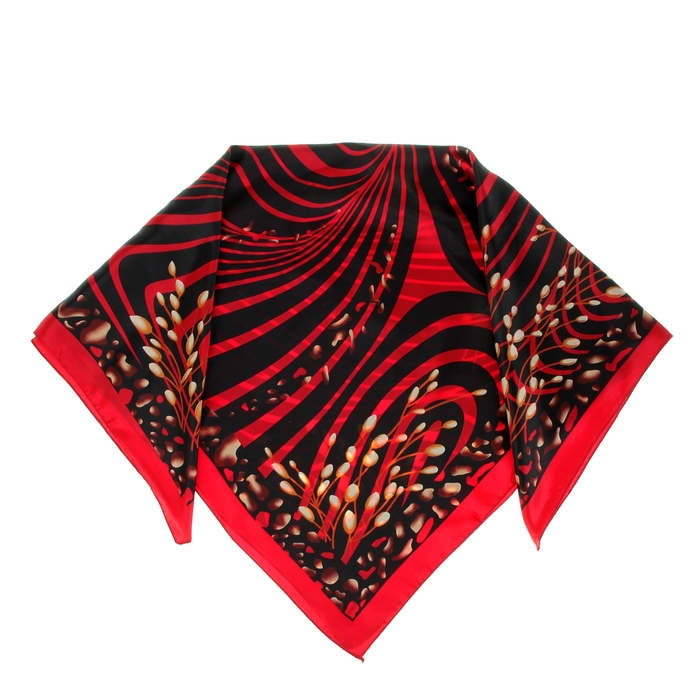 Черный платок с красными цветами