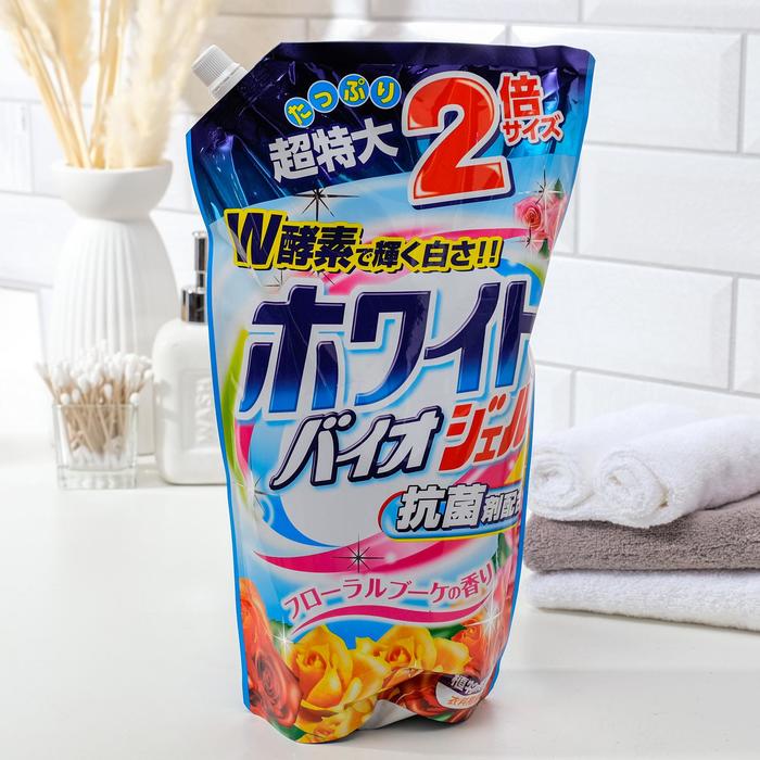 Гель для стирки белья Nihon Detergent с отбеливающим и смягчающим эффектами, дой-пак, 1,62 л