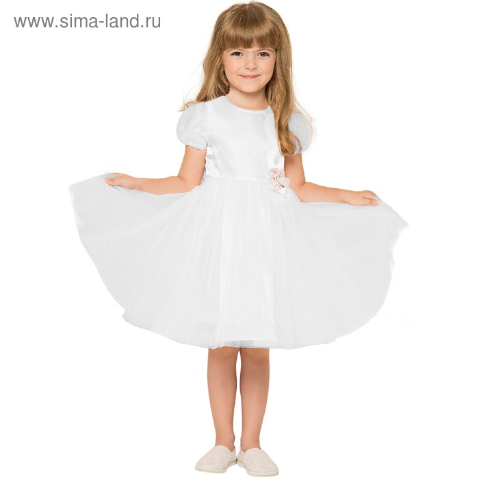 Платье для девочек, рост 110 см, цвет белый