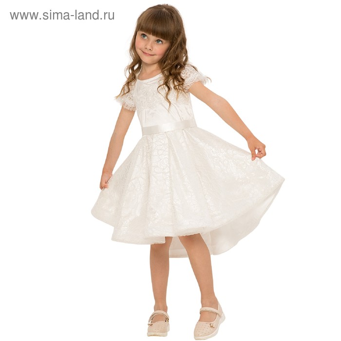 фото Платье для девочек, рост 122 см, цвет белый карамелли