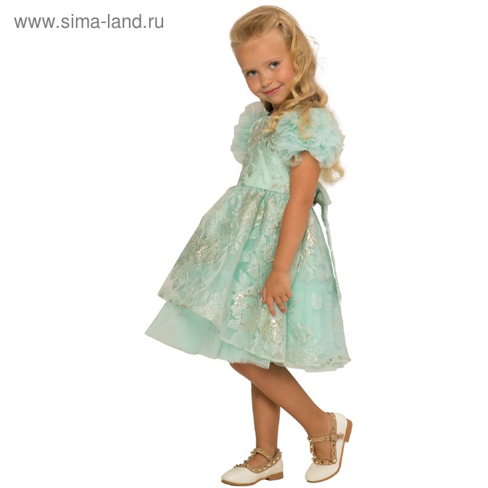 фото Платье для девочек, рост 128 см, цвет мятный карамелли
