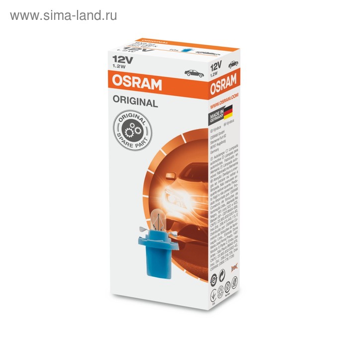 фото Лампа автомобильная osram blue, bax, 12в, 1.2 вт, (b8,5d/1,5), 2721mfx