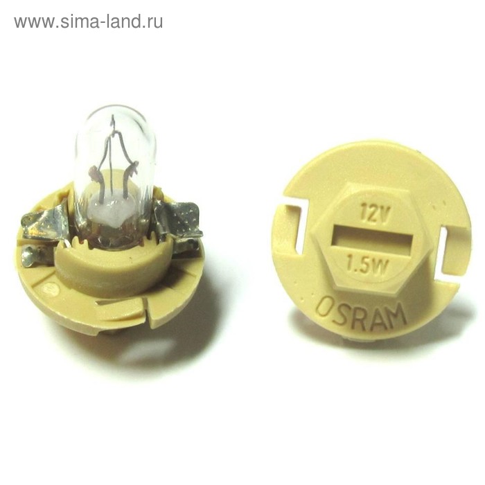 Лампа автомобильная Osram Beige, BAX, 12В, 1.5 Вт, (BX8,4D), 2452MFX6