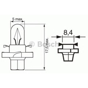 

Лампа автомобильная Bosch Light-Green, BAX, 12В, 2 Вт, (BX8,4d), 1987302236