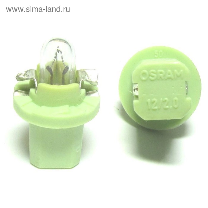 фото Лампа автомобильная osram light-green, bax, 12в, 2 вт, (bx8,5d/1,5), 2722mfx