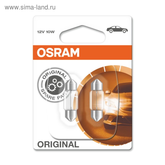 фото Лампа автомобильная osram, t10.5, 12 в, 10 вт, (sv8,5-31/10), 6438