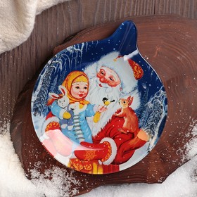 

Блюдо сервировочное Доляна «Ёлочная игрушка. Дедушка Мороз», 18×15,2×2 см