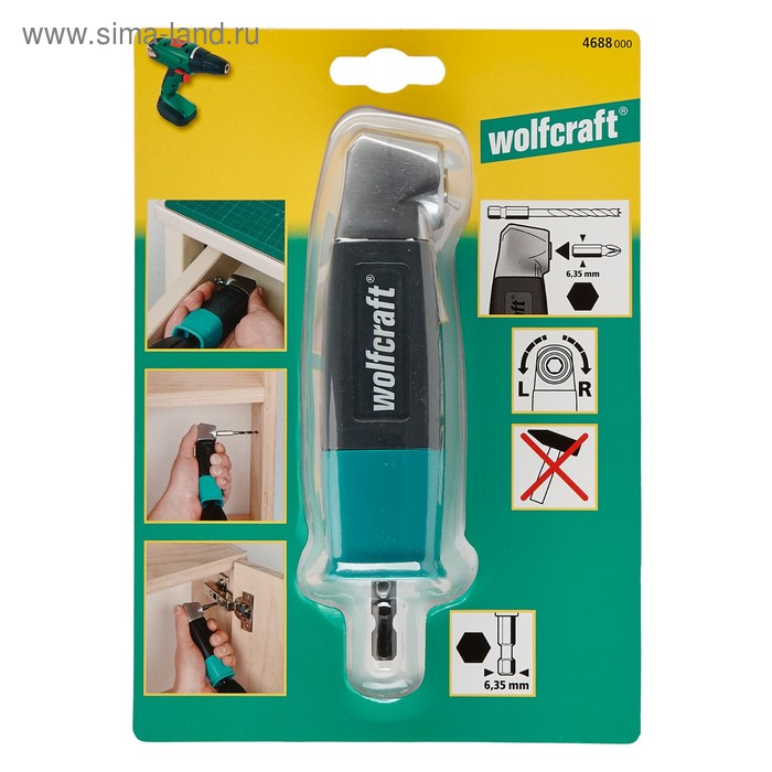 

Держатель бит Wolfcraft 4688000, для шуруповерта, шестигранный хвостовик 1/4", 90°