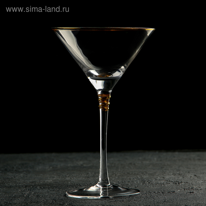 бокал для мартини из янтаря лето серебро Бокал стеклянный для мартини «Люкс», 250 мл