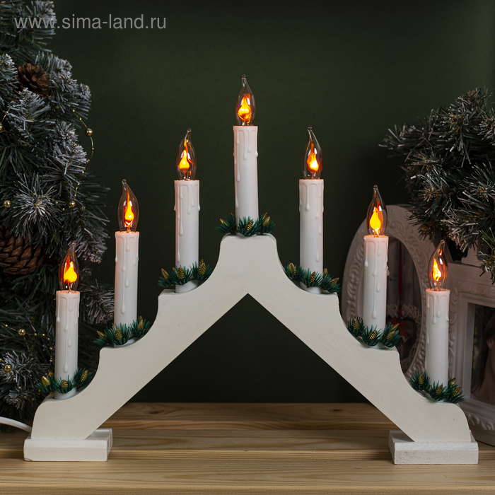 

Светодиодная фигура «Рождественская горка» 39.5 × 33 × 5 см, дерево, 220 В, эффект пламени